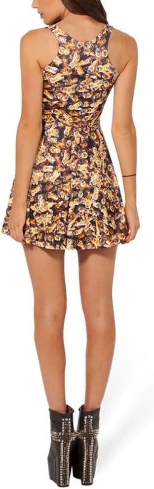 Sister Amy Women's Printed Elastic Sleeveless Breathable Camisole Skater Dress