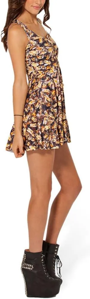 Sister Amy Women's Printed Elastic Sleeveless Breathable Camisole Skater Dress