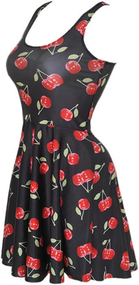 Sister Amy Women's Printed Elastic Sleeveless Breathable Camisole Skater Dress