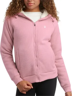 Spyder Women's Sherpa Fleece Jacket - UPF 50  Heavyweight Thermal Waffle Knit Hoodie Sweatshirt with Pockets (Sizes: S-XL)