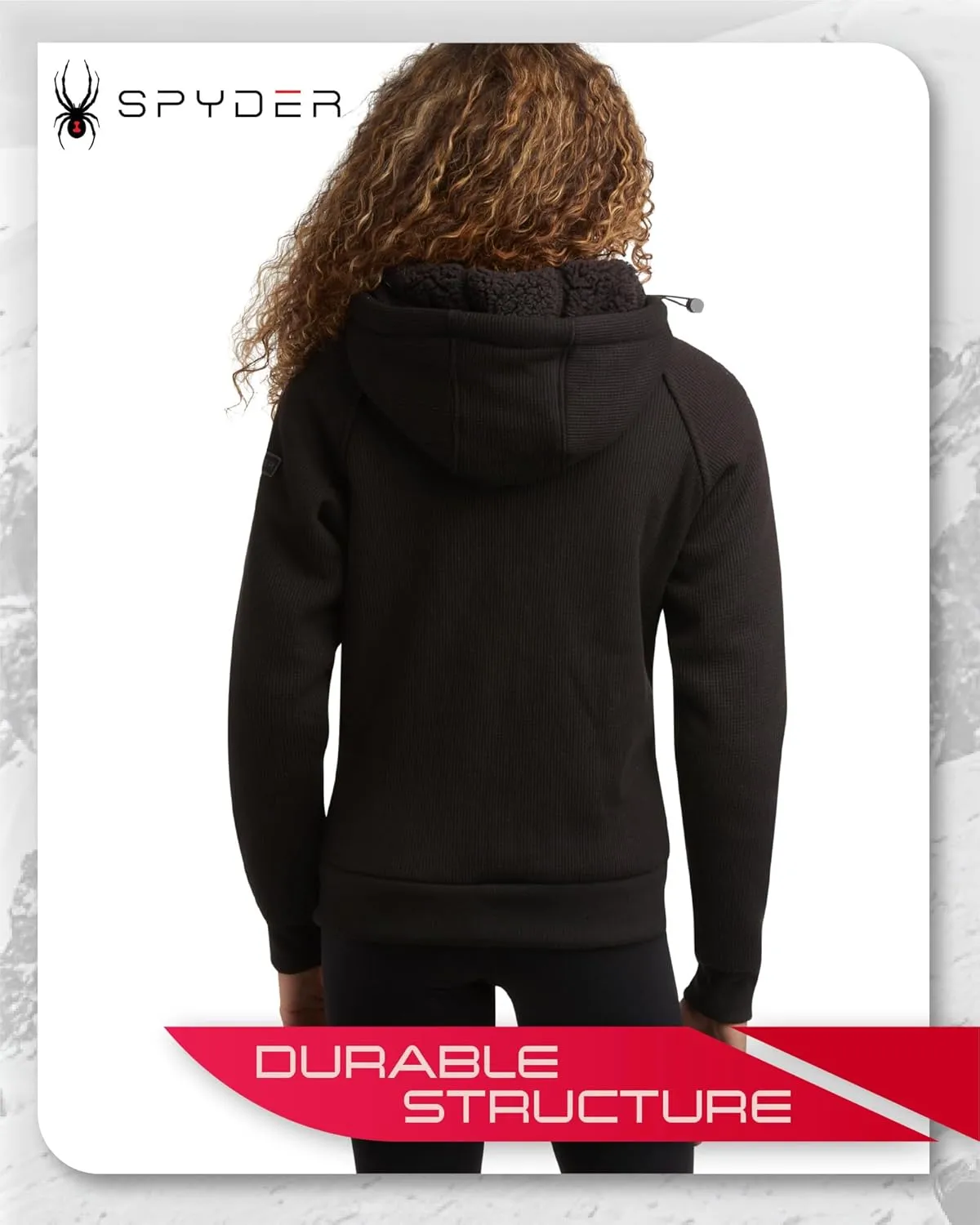 Spyder Women's Sherpa Fleece Jacket - UPF 50  Heavyweight Thermal Waffle Knit Hoodie Sweatshirt with Pockets (Sizes: S-XL)