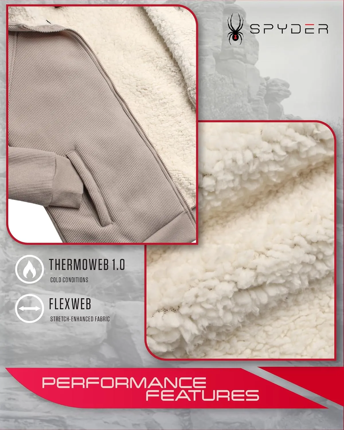 Spyder Women's Sherpa Fleece Jacket - UPF 50  Heavyweight Thermal Waffle Knit Hoodie Sweatshirt with Pockets (Sizes: S-XL)