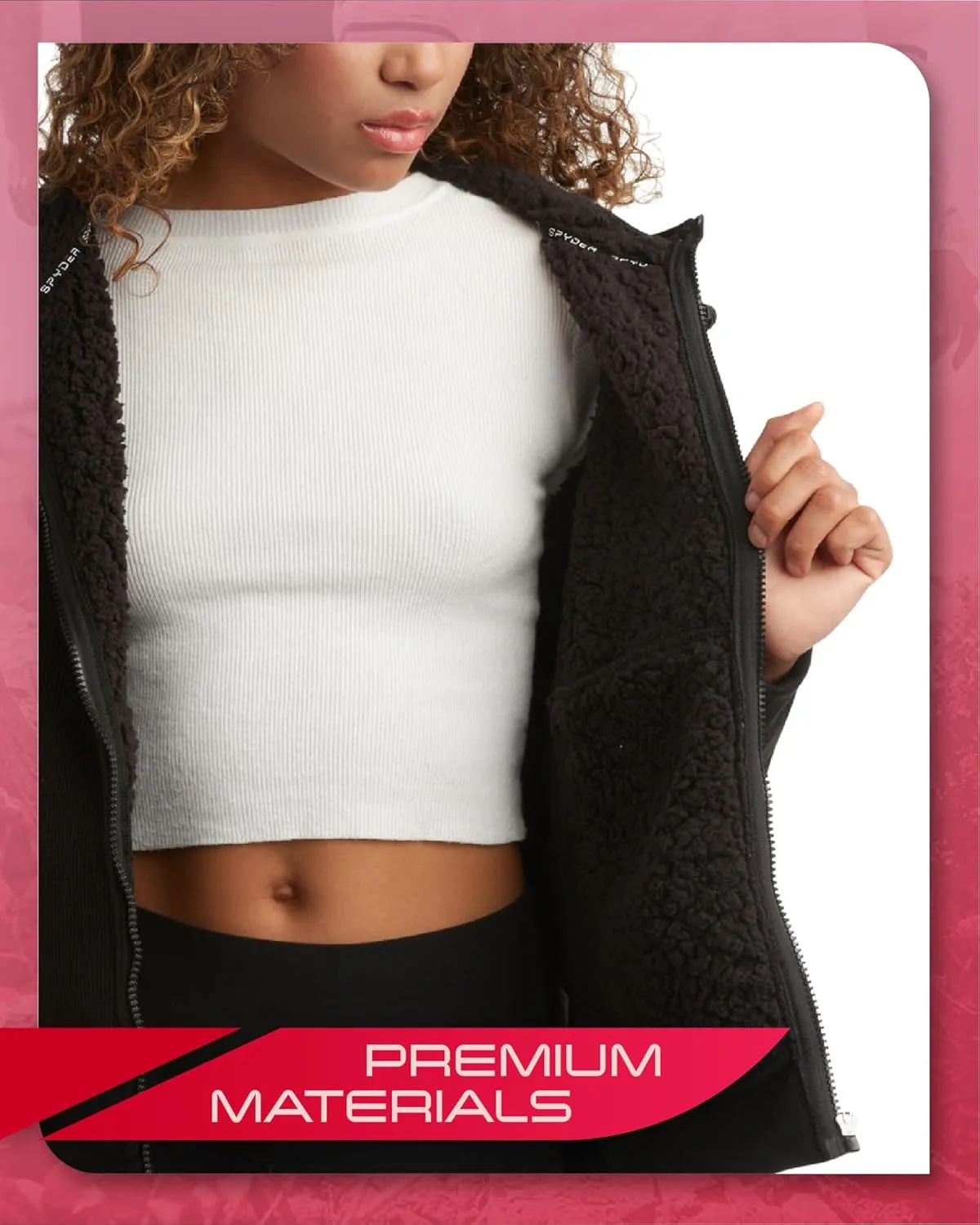 Spyder Women's Sherpa Fleece Jacket - UPF 50  Heavyweight Thermal Waffle Knit Hoodie Sweatshirt with Pockets (Sizes: S-XL)