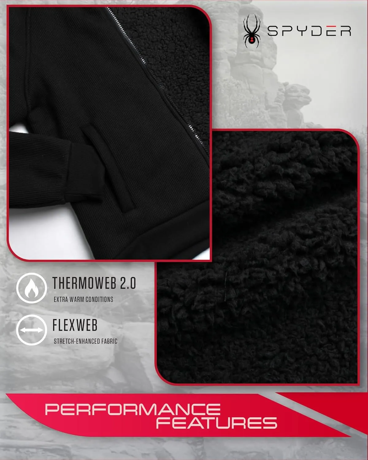 Spyder Women's Sherpa Fleece Jacket - UPF 50  Heavyweight Thermal Waffle Knit Hoodie Sweatshirt with Pockets (Sizes: S-XL)