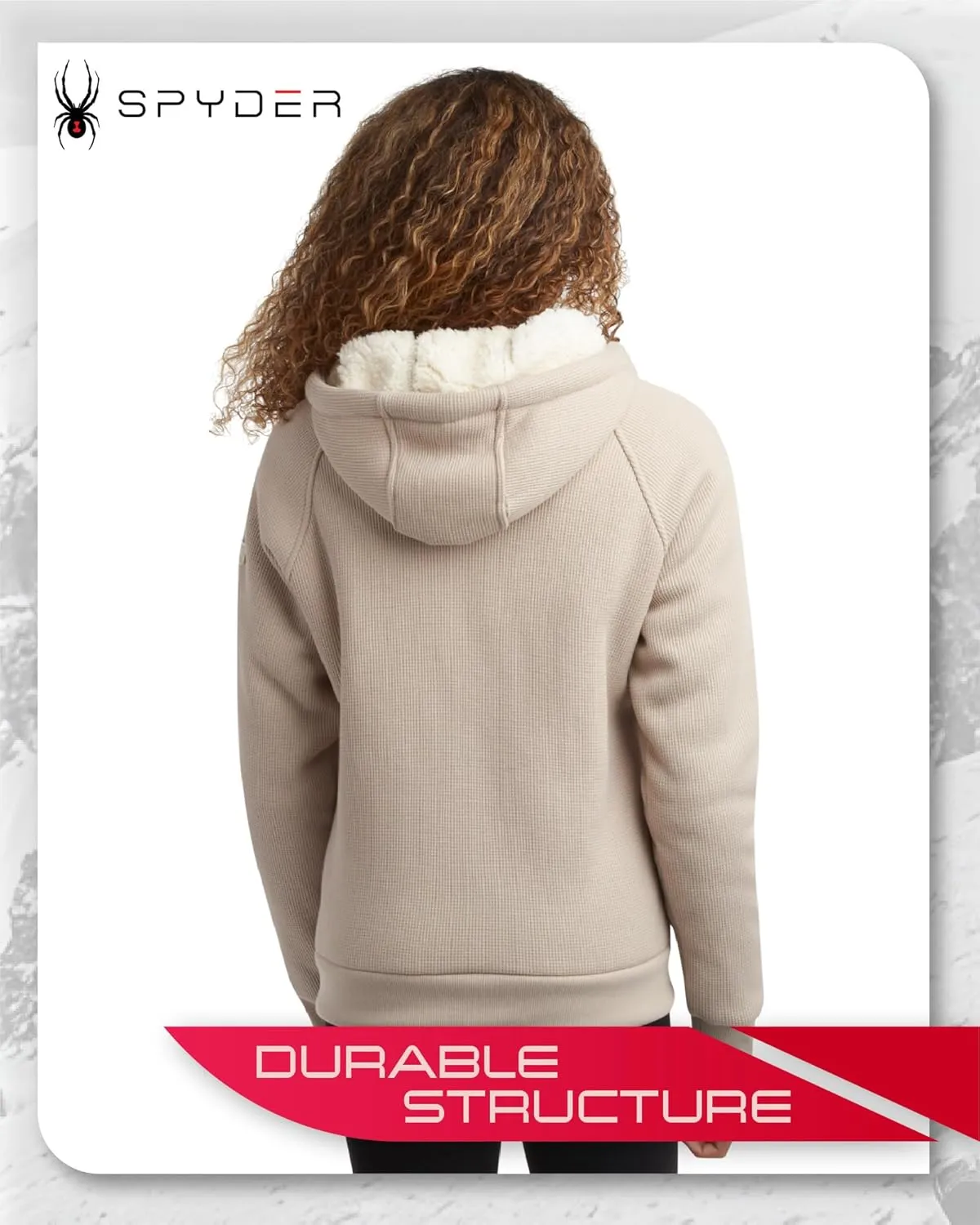 Spyder Women's Sherpa Fleece Jacket - UPF 50  Heavyweight Thermal Waffle Knit Hoodie Sweatshirt with Pockets (Sizes: S-XL)