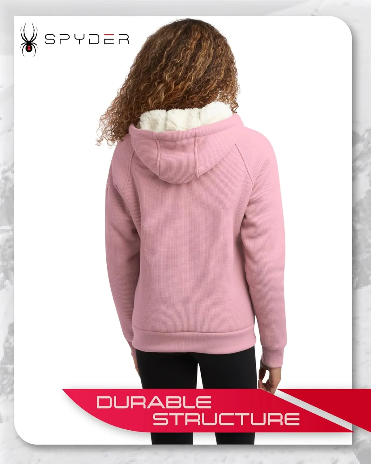 Spyder Women's Sherpa Fleece Jacket - UPF 50  Heavyweight Thermal Waffle Knit Hoodie Sweatshirt with Pockets (Sizes: S-XL)