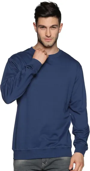 Sweatshirt for Mens 100% Cotton Crewneck Long Sleeve Heavyweight Regular Fit Pullover Warm Plain Top