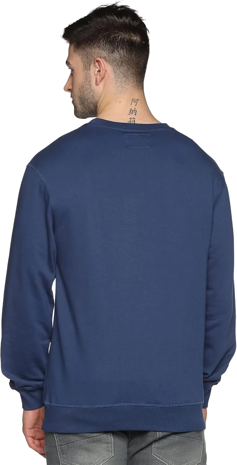 Sweatshirt for Mens 100% Cotton Crewneck Long Sleeve Heavyweight Regular Fit Pullover Warm Plain Top