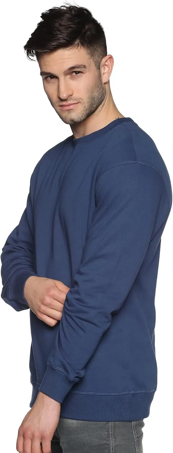 Sweatshirt for Mens 100% Cotton Crewneck Long Sleeve Heavyweight Regular Fit Pullover Warm Plain Top