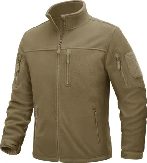 TACVASEN Men's Fleece Jacket Full Zip Winter Jacket Lightweight Tactical Jackets Outdoor Hiking Coats with Pockets