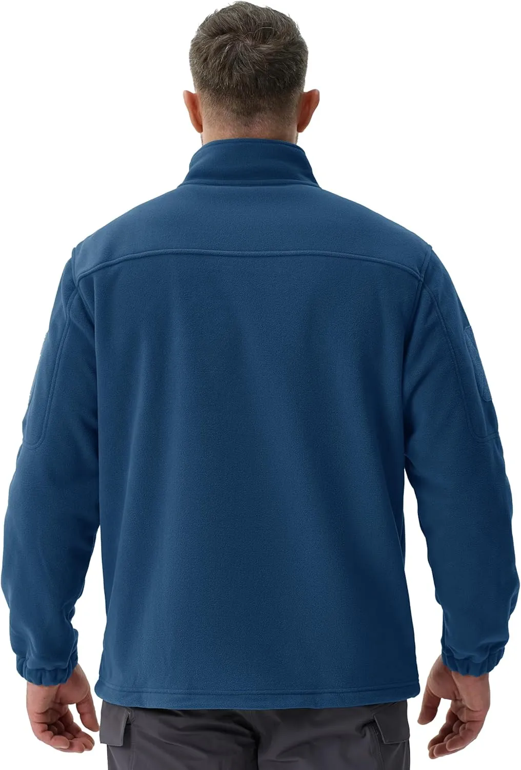 TACVASEN Men's Fleece Jacket Full Zip Winter Jacket Lightweight Tactical Jackets Outdoor Hiking Coats with Pockets