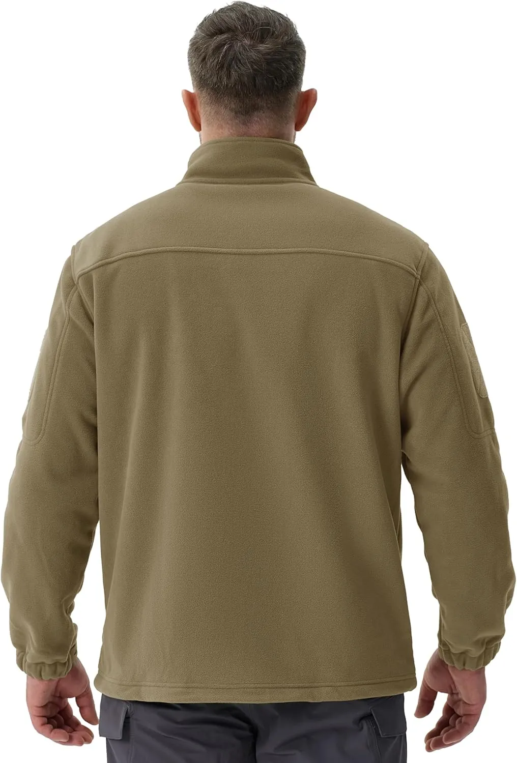 TACVASEN Men's Fleece Jacket Full Zip Winter Jacket Lightweight Tactical Jackets Outdoor Hiking Coats with Pockets