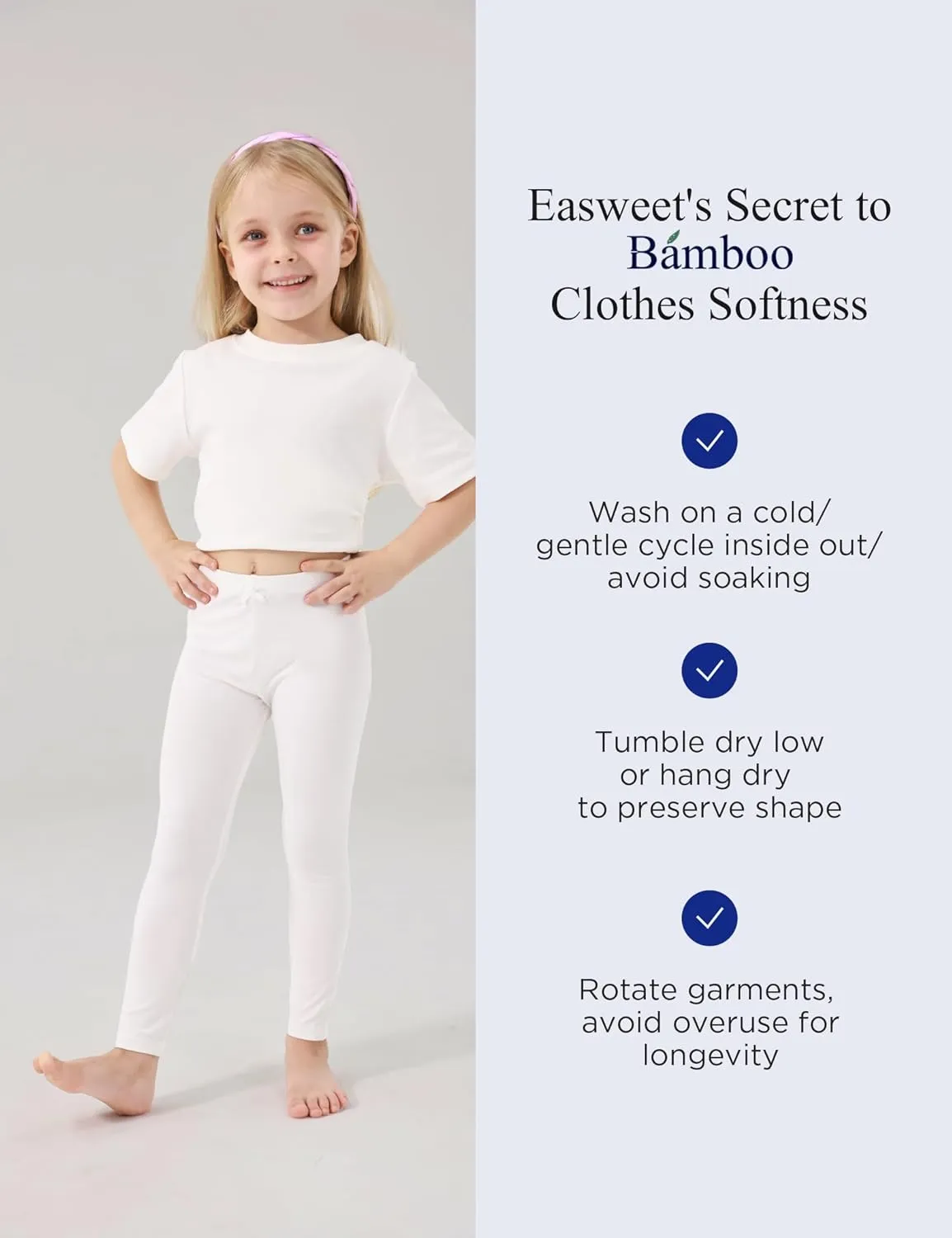 Toddler Girls Leggings 2-Pack Bamboo Viscose Little Girls Casual Stretch Pants