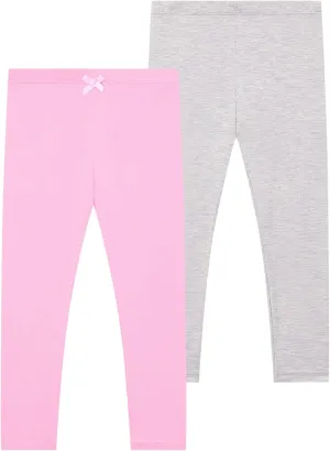 Toddler Girls Leggings 2-Pack Bamboo Viscose Little Girls Casual Stretch Pants