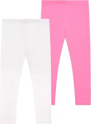 Toddler Girls Leggings 2-Pack Bamboo Viscose Little Girls Casual Stretch Pants