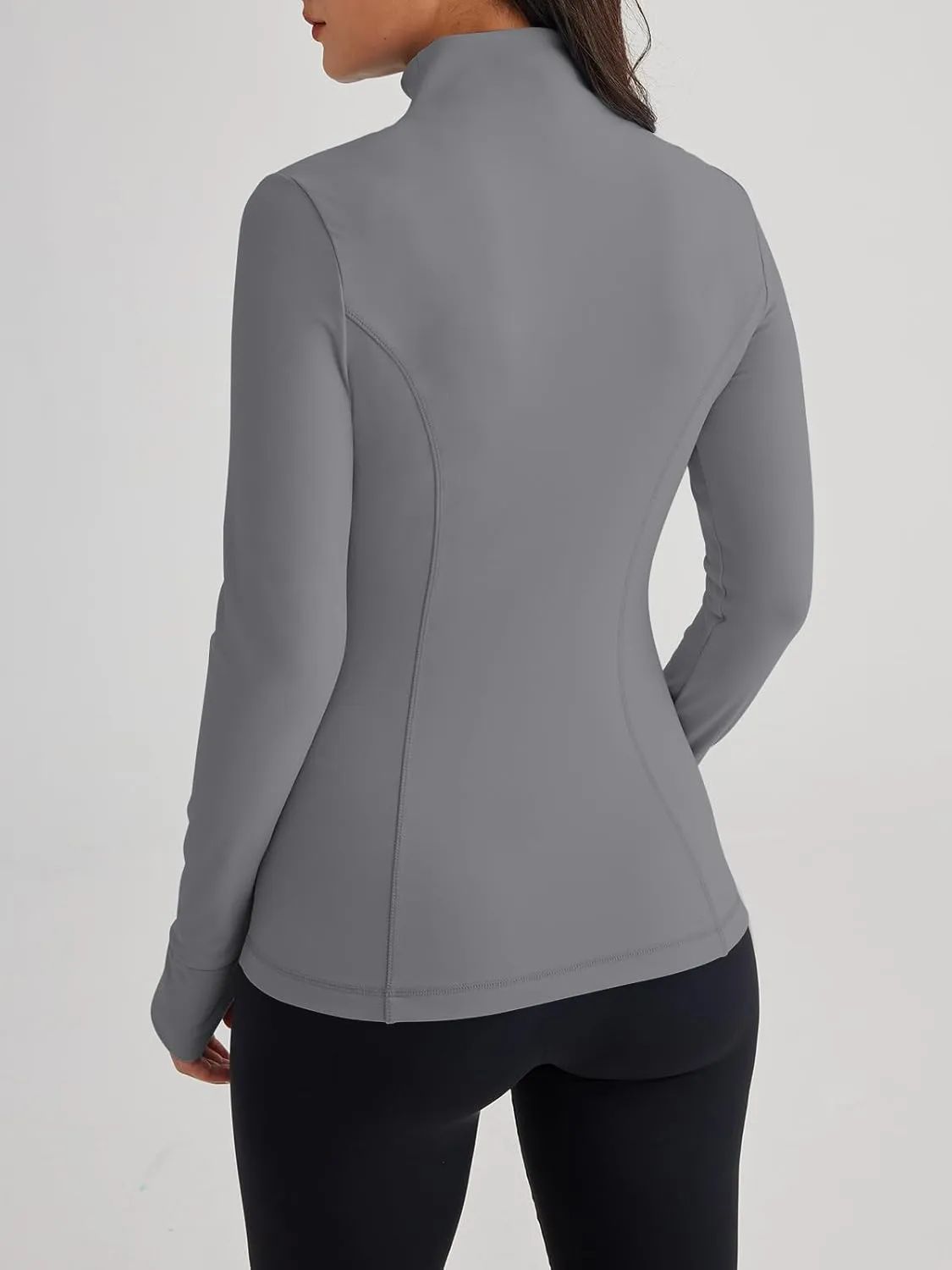 Trendy Queen Womens Lightweight Zip Up Jackets Mock Turtleneck Fall Hoodies Fitted 2024 Athletic Workout Clothes with Pockets