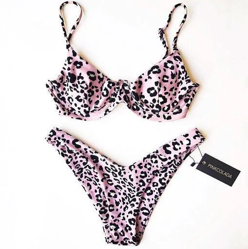 TROPEZ BIKINI TOP IN PINK LEOPARD