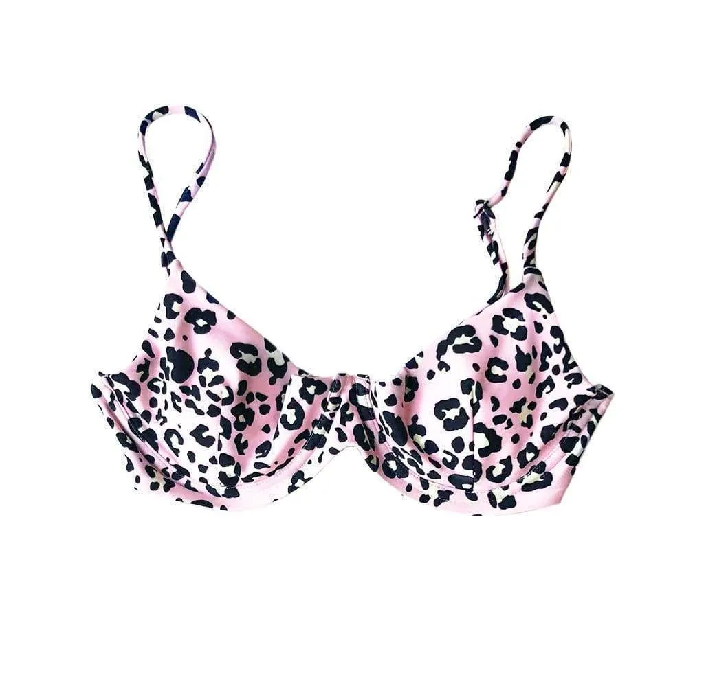 TROPEZ BIKINI TOP IN PINK LEOPARD