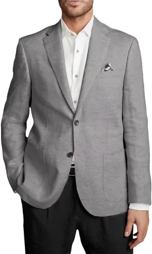Wangyue Men's Linen Jacket Casual Sport Coat Slim Fit Lightweight Linen Blazer Jacket Stylish Two Buttons Sports Jackets