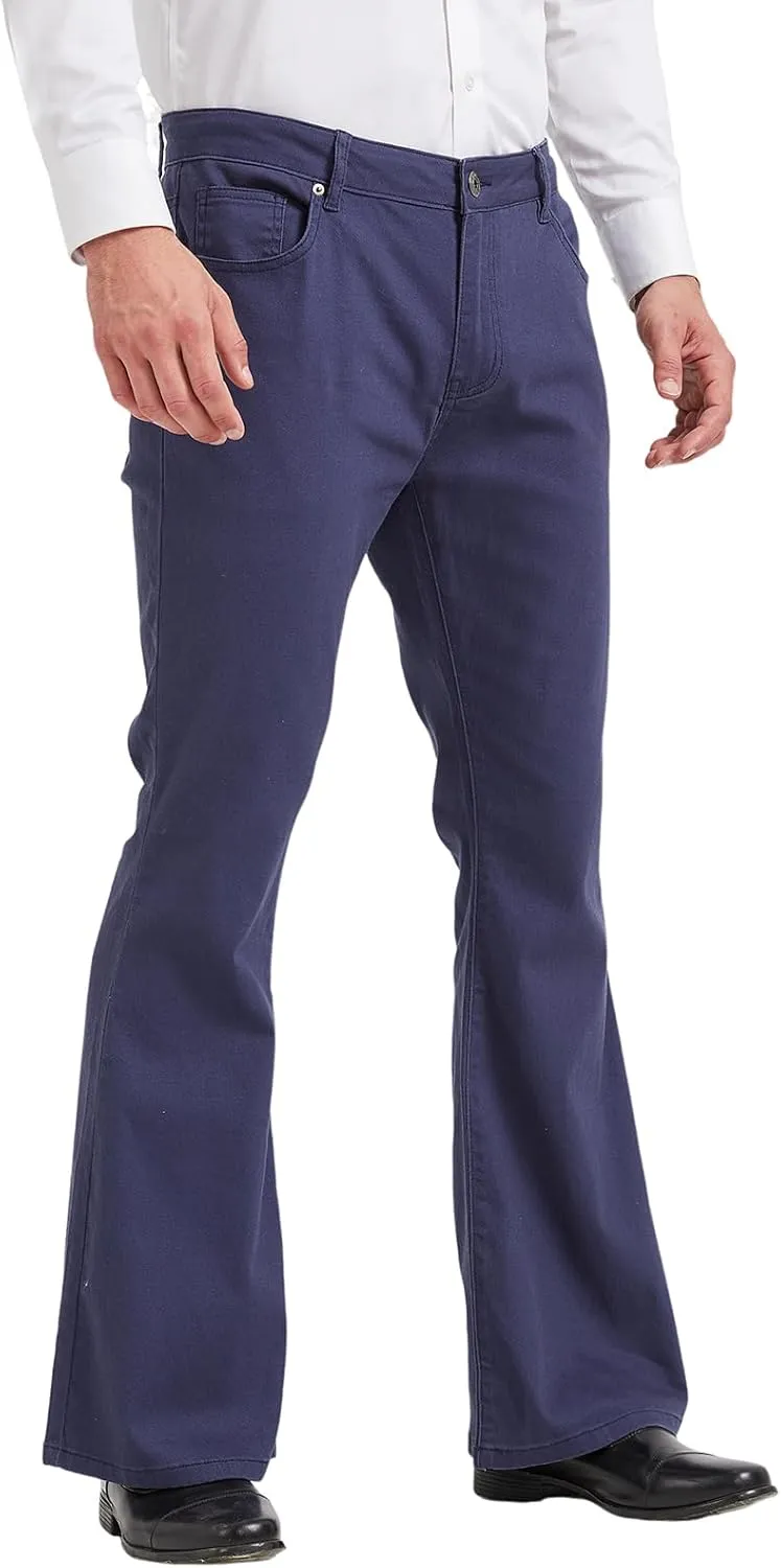 Wbestwind Men's Relaxed Stretch Vintage 60s 70s Bell Bottom Fit Comfort Flared Retro Leg Denim Jeans
