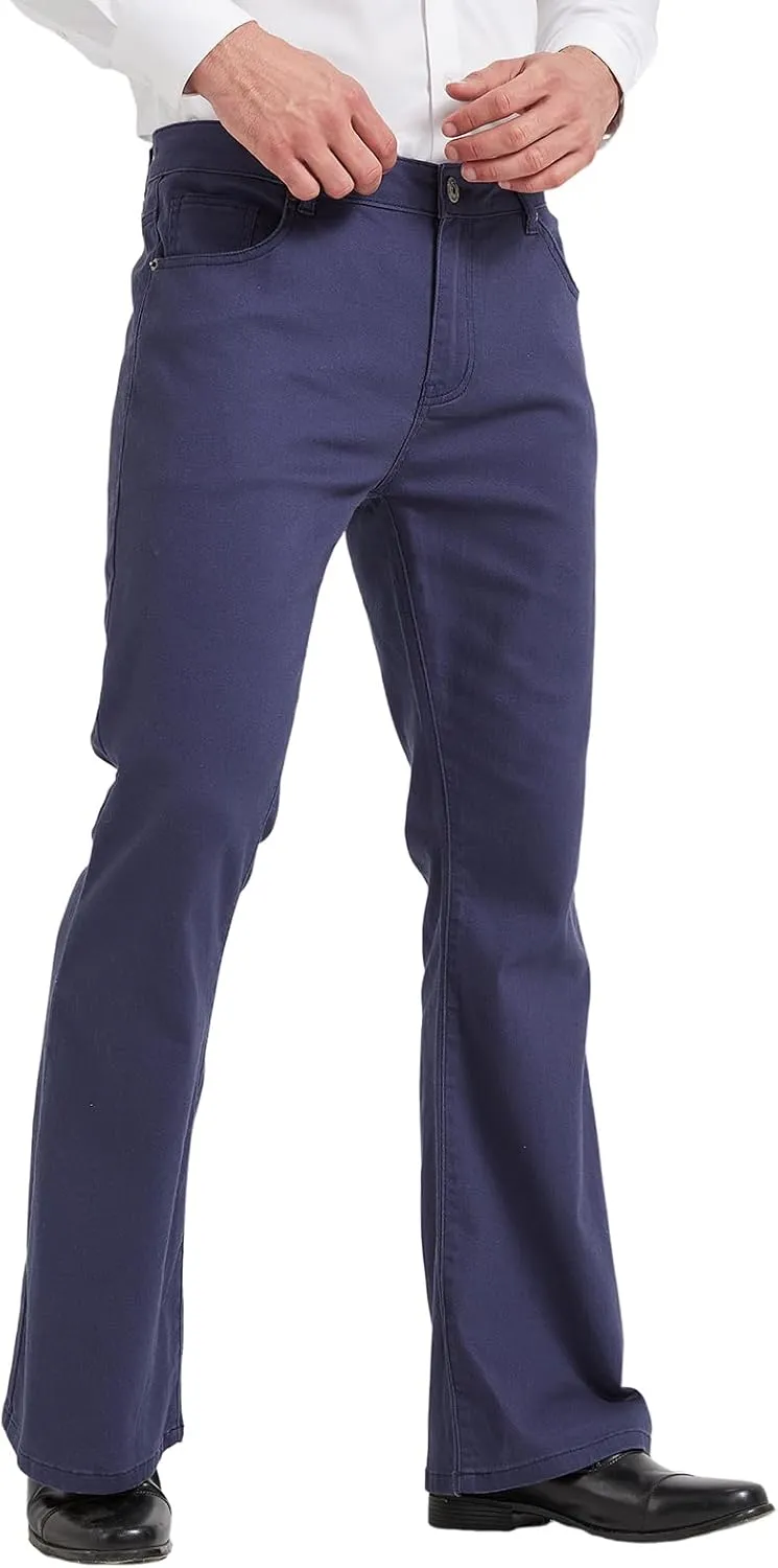 Wbestwind Men's Relaxed Stretch Vintage 60s 70s Bell Bottom Fit Comfort Flared Retro Leg Denim Jeans