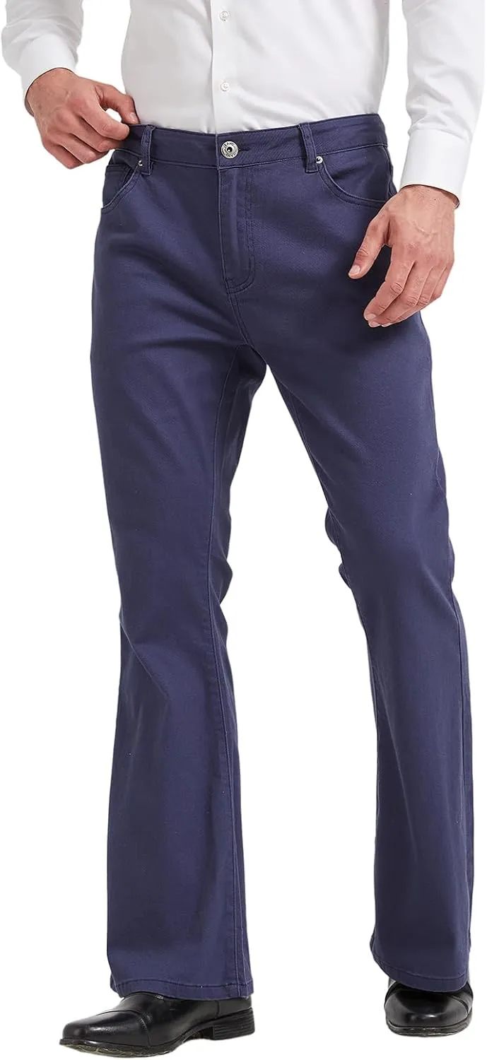 Wbestwind Men's Relaxed Stretch Vintage 60s 70s Bell Bottom Fit Comfort Flared Retro Leg Denim Jeans