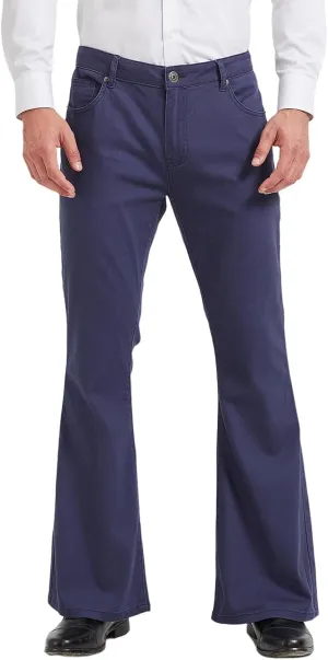 Wbestwind Men's Relaxed Stretch Vintage 60s 70s Bell Bottom Fit Comfort Flared Retro Leg Denim Jeans