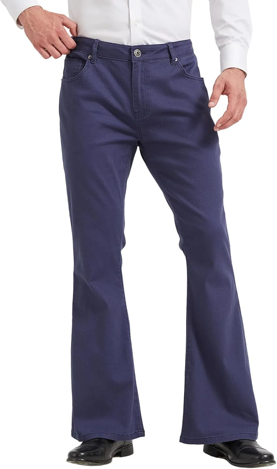 Wbestwind Men's Relaxed Stretch Vintage 60s 70s Bell Bottom Fit Comfort Flared Retro Leg Denim Jeans