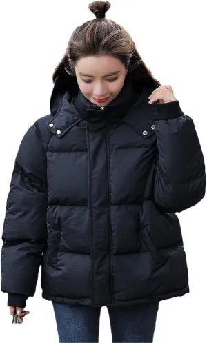 Winter Hooded Down Parka Coat Women Down Cotton Coat Ladies Warm Loose Cotton-Padded Coats Female Short Overcoat