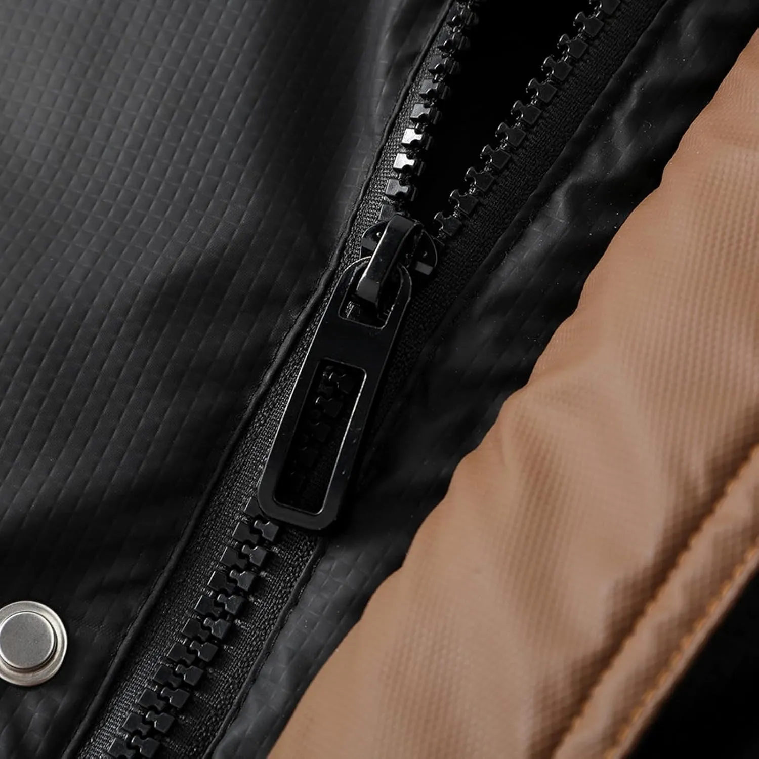 Winter Jackets for Men Fashion Hood Full Zip Warm Padded Coats Lightweight Insulated Outdoor Cargo Jacket with Pocket