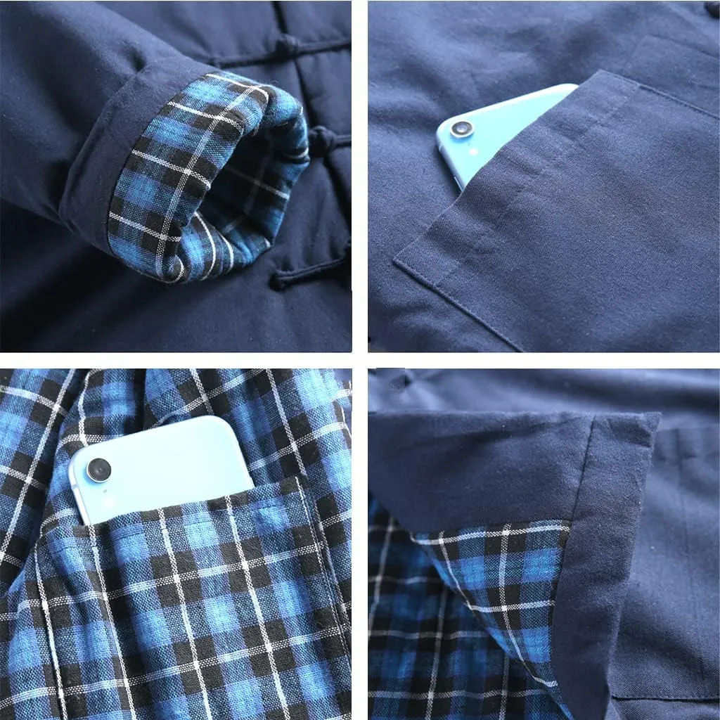 Winter Tang Suit Jackets Cotton Padded Coats Men Thick Warm Tai Chi Uniform Long Sleeve Chinese Clothes