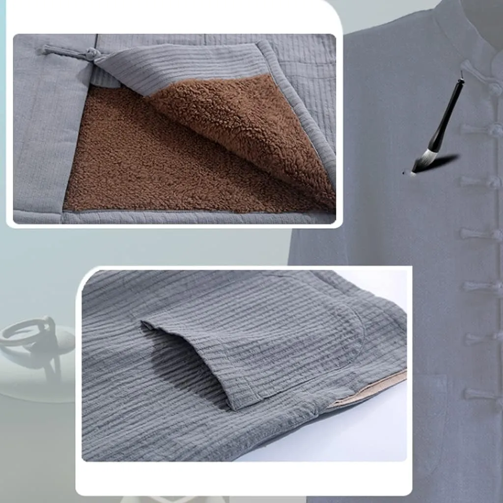 Winter Thick Tang Suit Jackets Cotton Padded Coats Men Warm Tai Chi Uniform Chinese Kung Fu Clothing Shirt