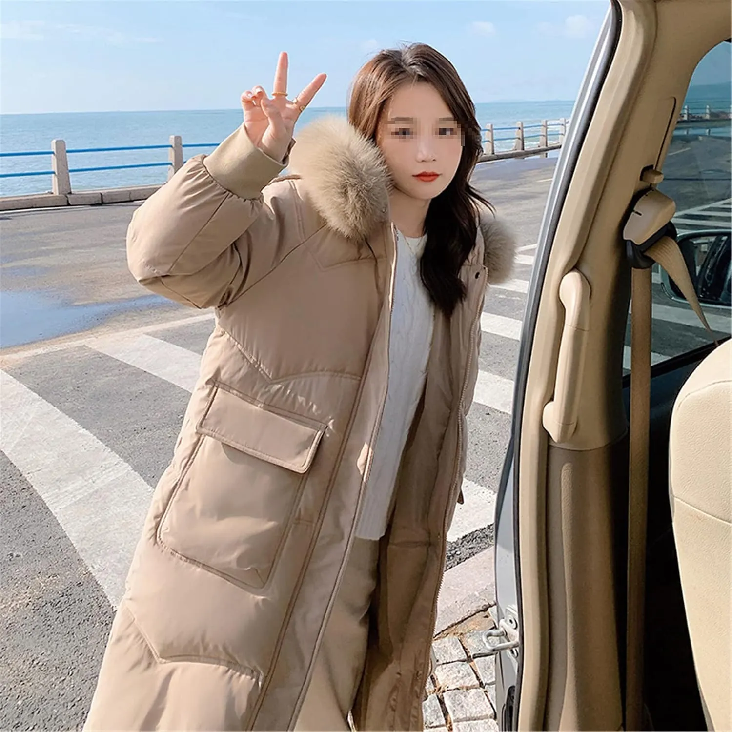 Winter Women's Down Puffer Long Jackets Baggy Thickening Warm Hooded Fluffy Oversized Fashion Cotton Padded Coats