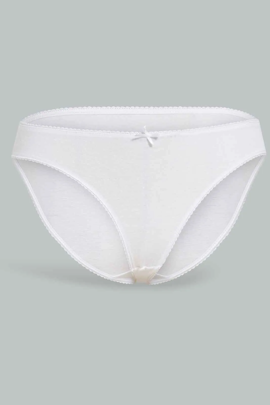 Women Beige And White Plain Bikini Brief (Pack of 5)