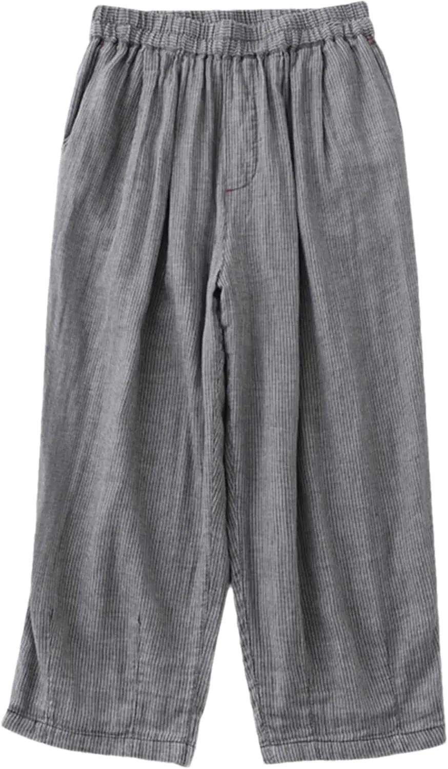 Women Casual Loose Stripe Office Harem Pants Summer Vintage Wide Leg Pants Trousers