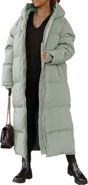 Women Coat Winter Thickened Loose Style Long Sleeve Solid Color Windproof Warm Hooded Down Cotton Padded Long Jacket