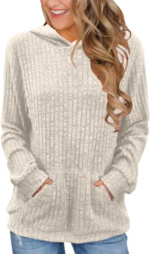 Women Oversized Hoodies Long Sleeve Pullover Sweater With Pockets Lightweight Tunic Tops 2024 Fall Winter Outfits