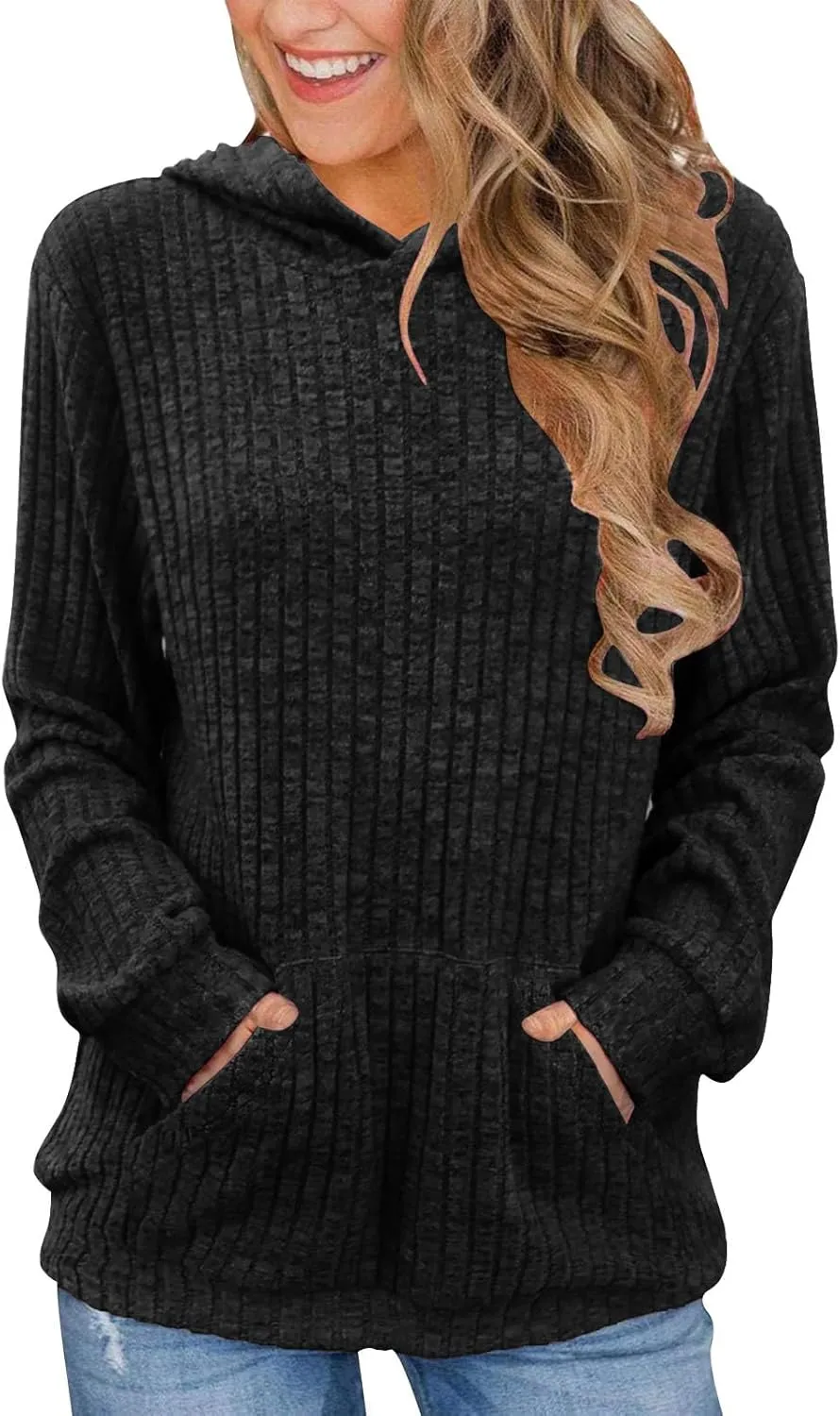 Women Oversized Hoodies Long Sleeve Pullover Sweater With Pockets Lightweight Tunic Tops 2024 Fall Winter Outfits