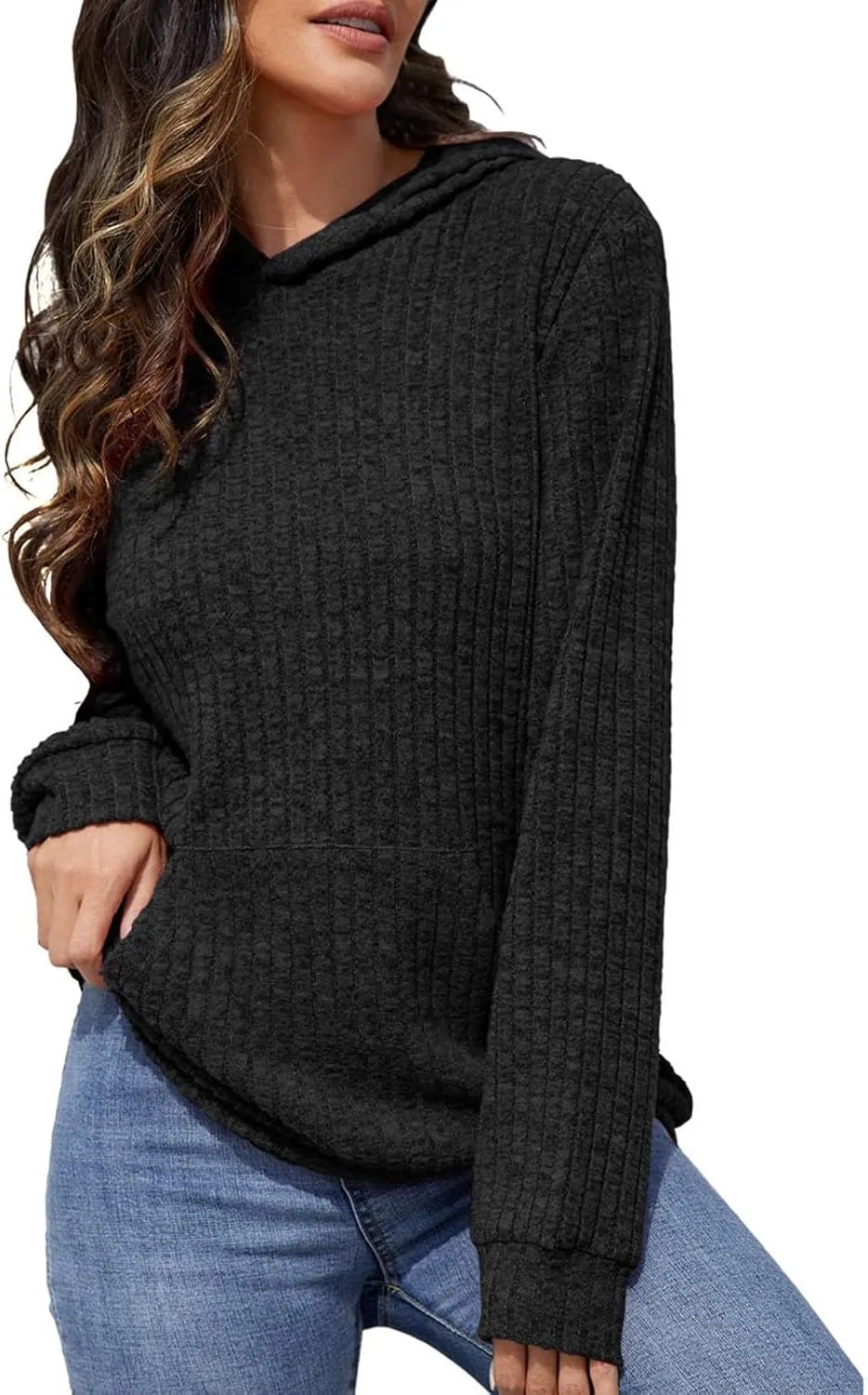 Women Oversized Hoodies Long Sleeve Pullover Sweater With Pockets Lightweight Tunic Tops 2024 Fall Winter Outfits