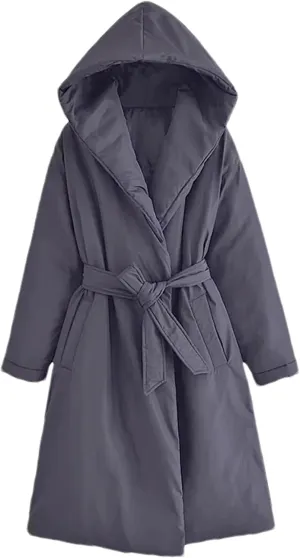 Women Short Winter Warm Down Cotton Hooded Jacket Casual Loose Outwear A Belt Cotton-Padded Coat