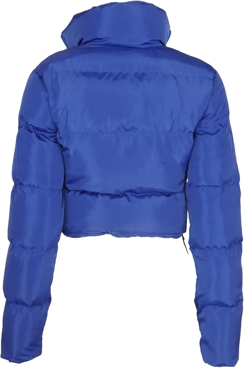 Women Solid Crop Short Down Jacket, Short Lightweight Coat with Zipper, Cropped Puffer Fashion Jackets for Women