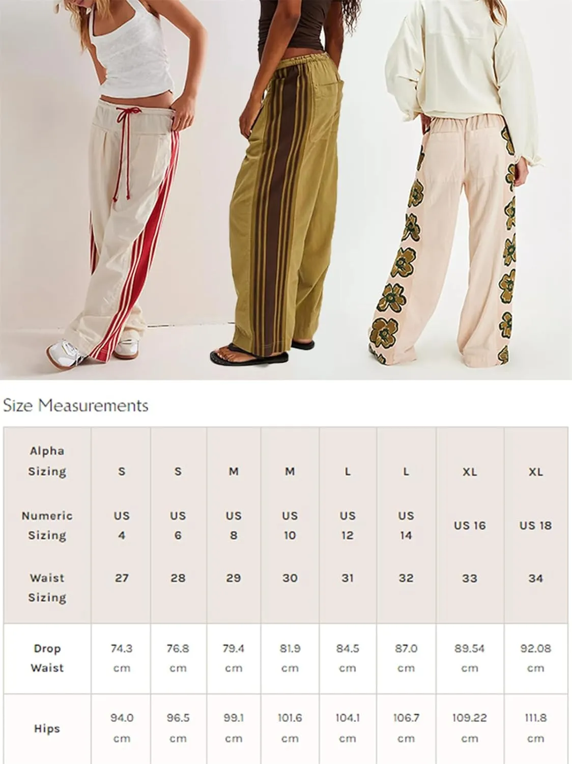 Women Y2k Track Pants Side Striped Wide Leg Baggy Pants Casual Drawstring Waist Parachute Sweatpants Streetwear