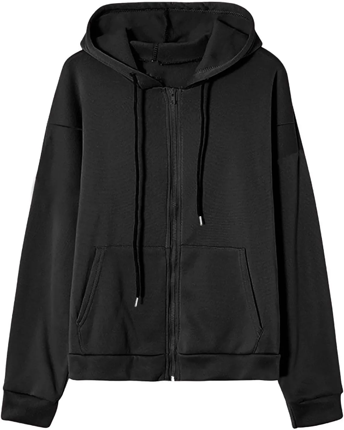 Women Zip Up Sweatshirt Long Sleeve Oversized Hoodies Pullover with Pockets Casual Hooded Jacket Trendy Fall Clothes