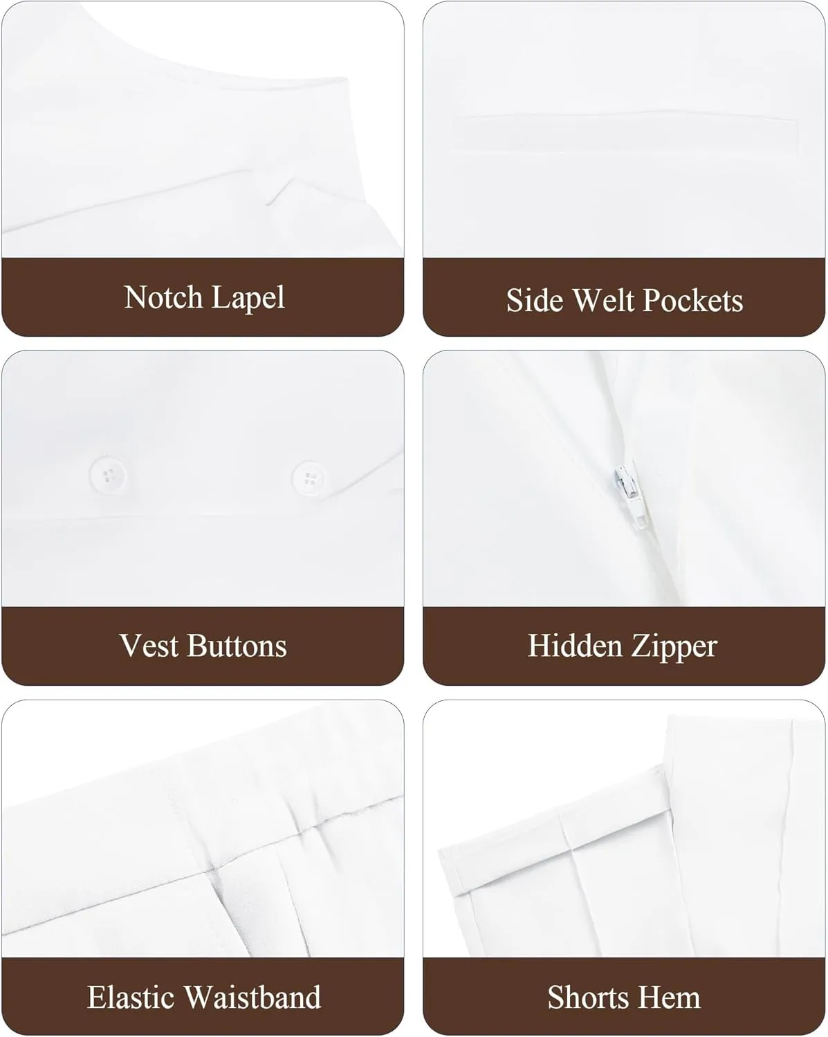 Women's 2 Piece Outfits Sleeveless Suit Vest and Shorts Sets Notch Lapel Two Button Business Casual Blazer Sets