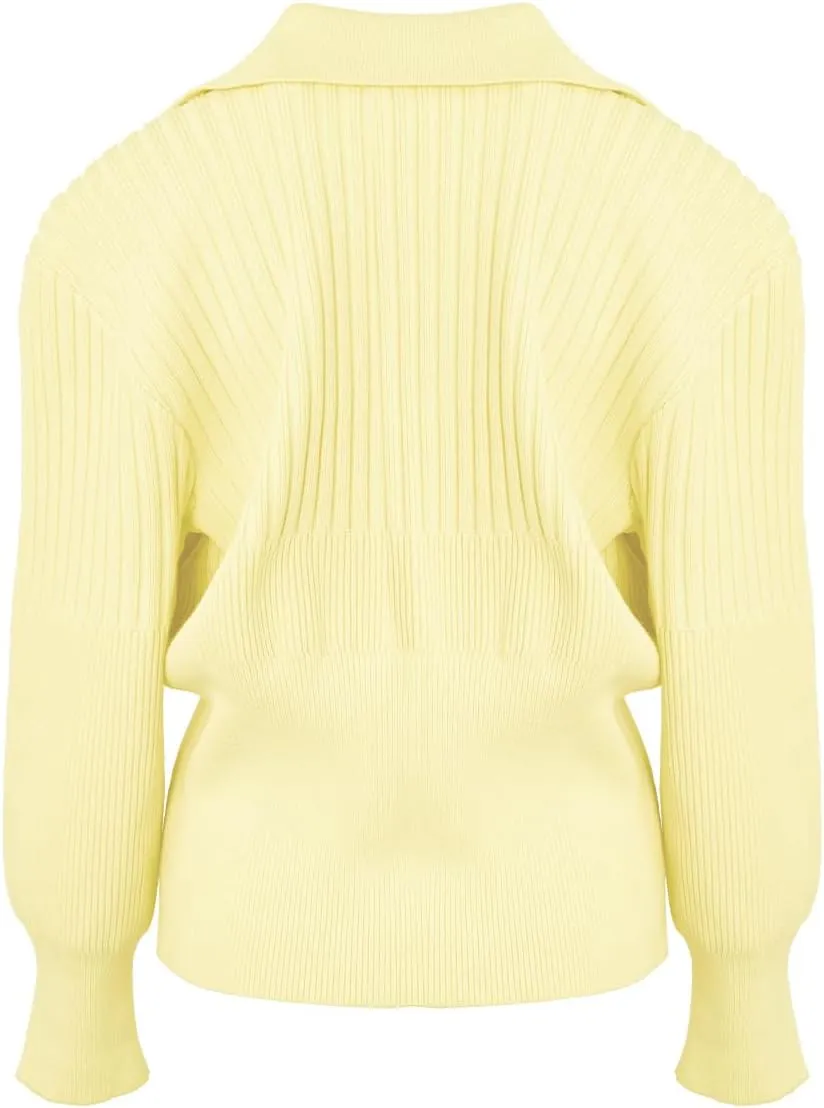 Women's Cardigan V-Neck Lapel Long Sleeve Knitted Cropped Casual Sweater with Metal Button 2025