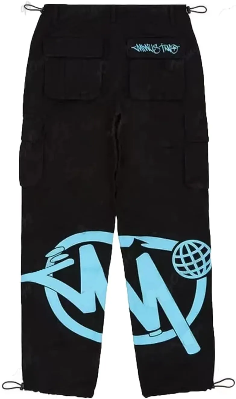 Womens Cargo Pants Y2K High Waist Baggy Overalls Jeans New Hip Hop Rock Minus Two Loose Joggers Trousers Streetwear