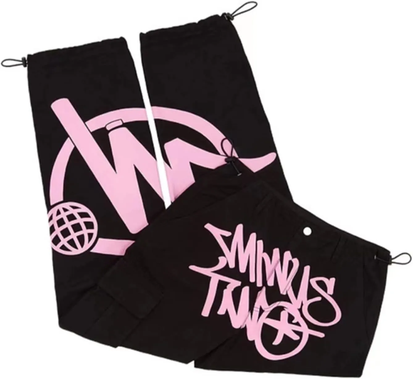 Womens Cargo Pants Y2K High Waist Baggy Overalls Jeans New Hip Hop Rock Minus Two Loose Joggers Trousers Streetwear