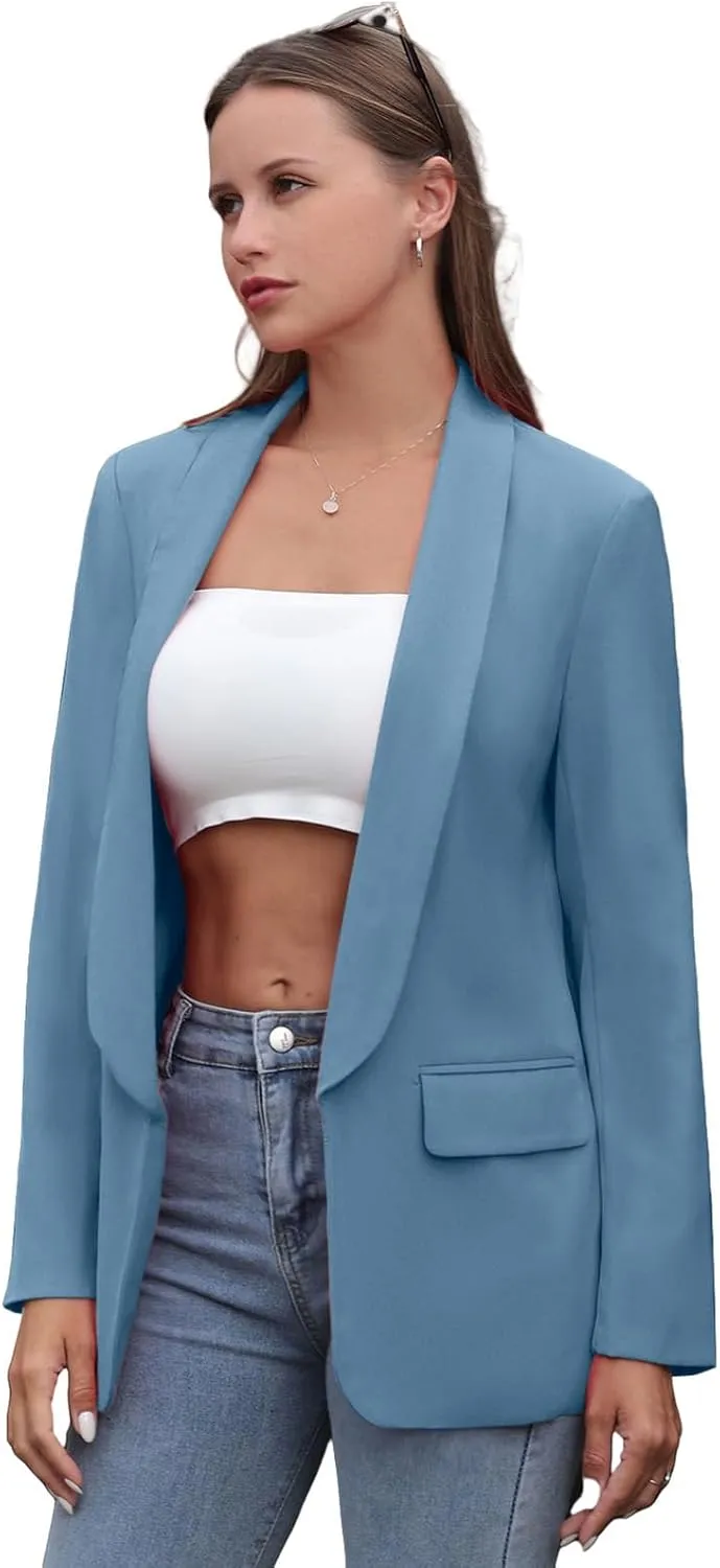 Womens Casual Blazers Open Front Long Sleeve Fashion Suit Jacket Work Office Suit 2025 Spring Fall Trendy