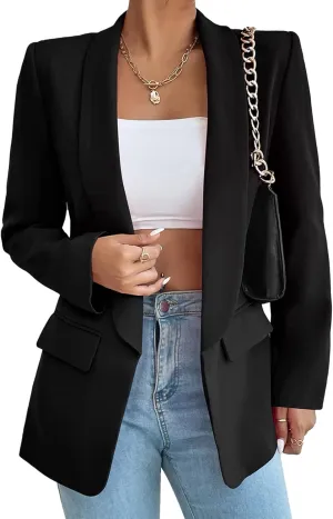 Womens Casual Blazers Open Front Long Sleeve Fashion Suit Jacket Work Office Suit 2025 Spring Fall Trendy