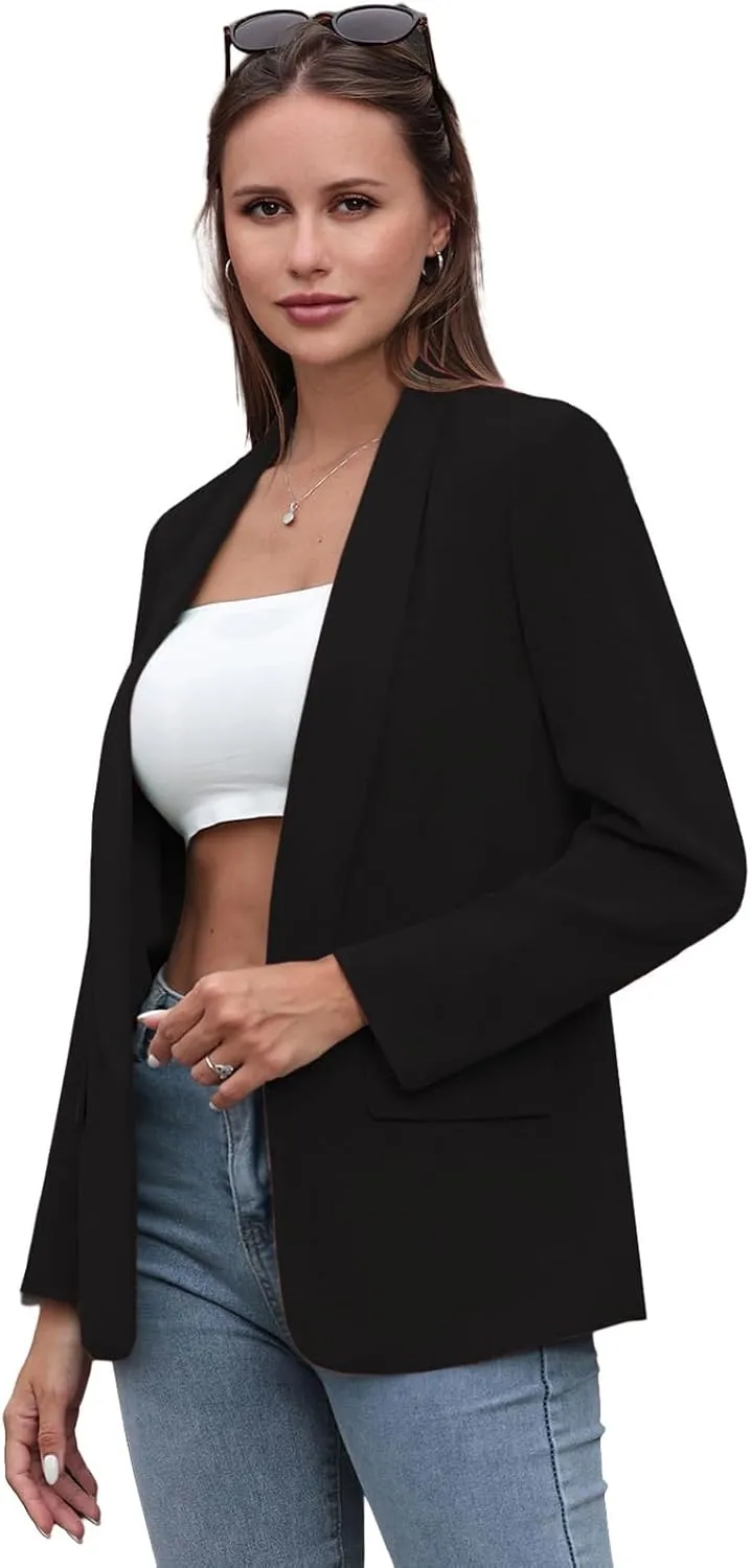 Womens Casual Blazers Open Front Long Sleeve Fashion Suit Jacket Work Office Suit 2025 Spring Fall Trendy